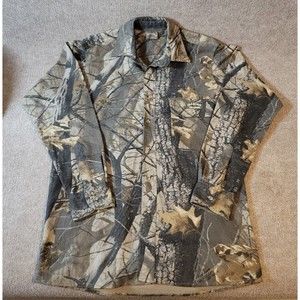 Spartan Outdoors Realtree Camo Shirt Mens Small Button Up Heavy Long Sleeve